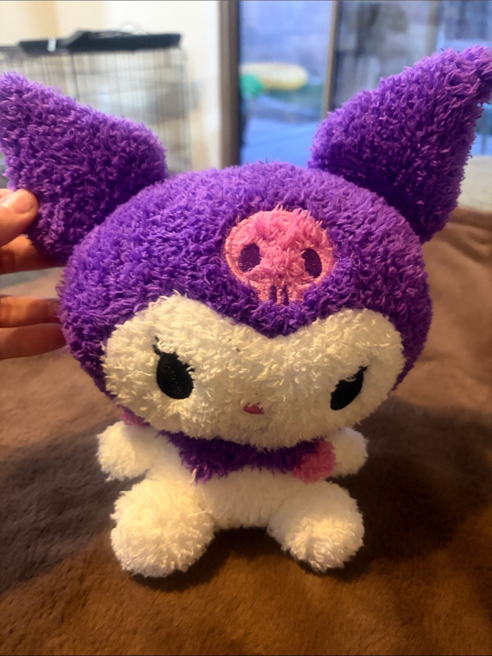 Plush Purple and White Small Pet Toy - Soft Enrichment Plush